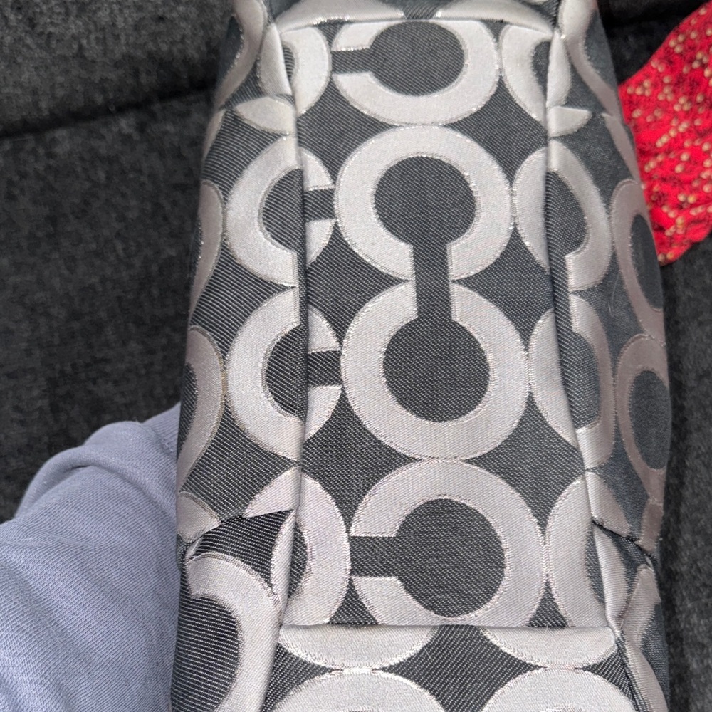 Coach Black Denim and Gray Circle Pattern Hobo Bag - Picture 7 of 12